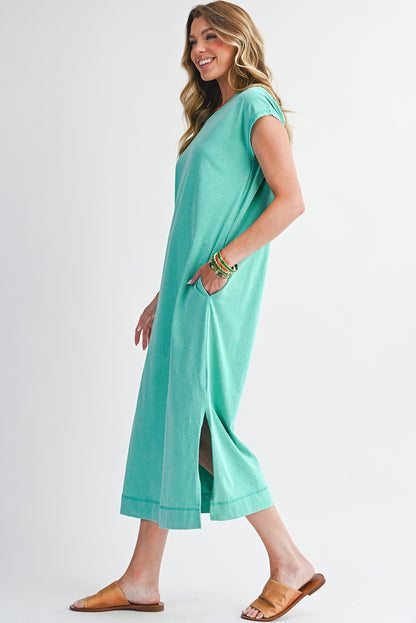 Everyday Cotton Slit Midi Dress