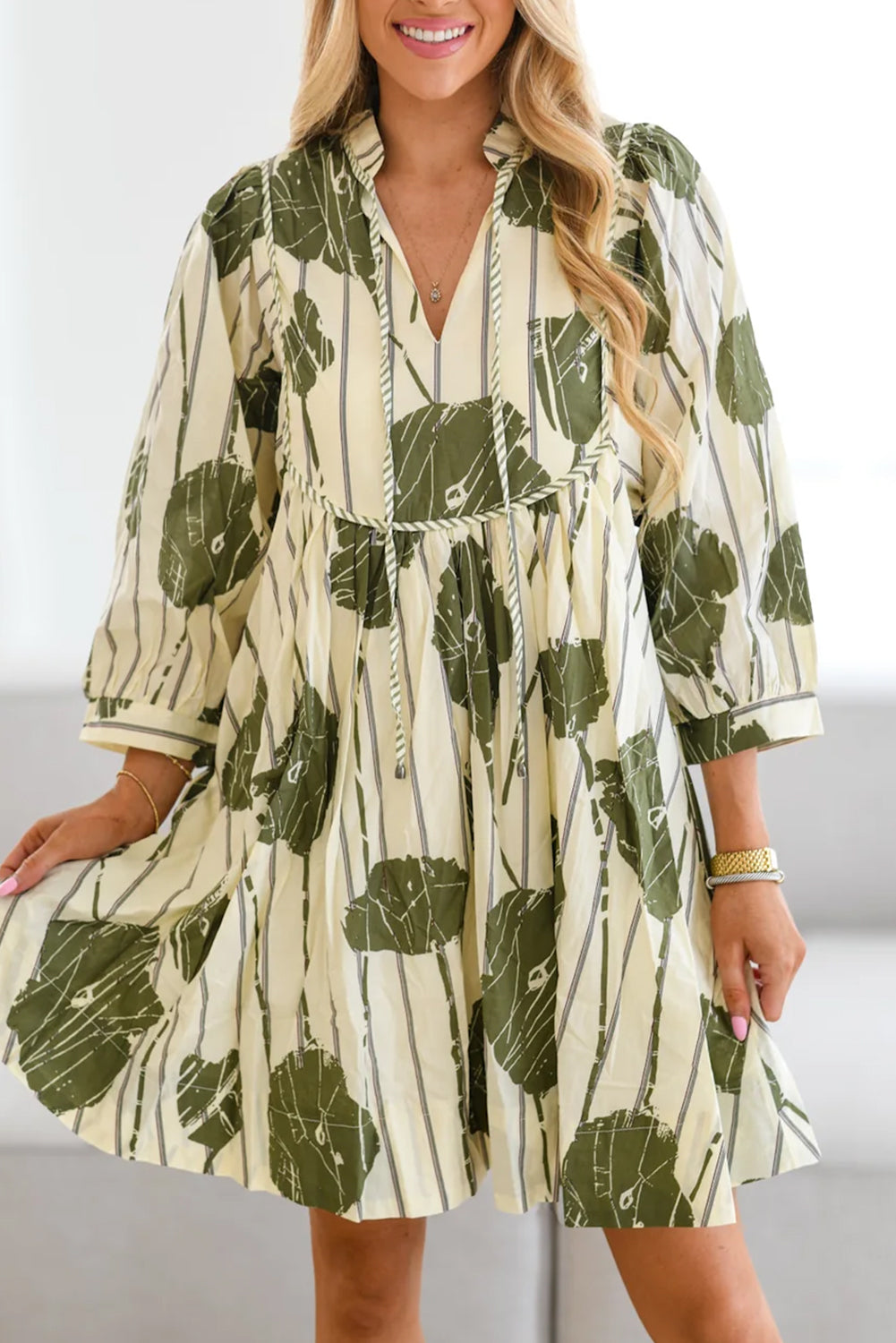 Green Abstract Dress Boho - Catherine Martin