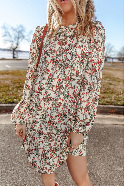 White Floral Long Sleeve Dress - Catherine Martin