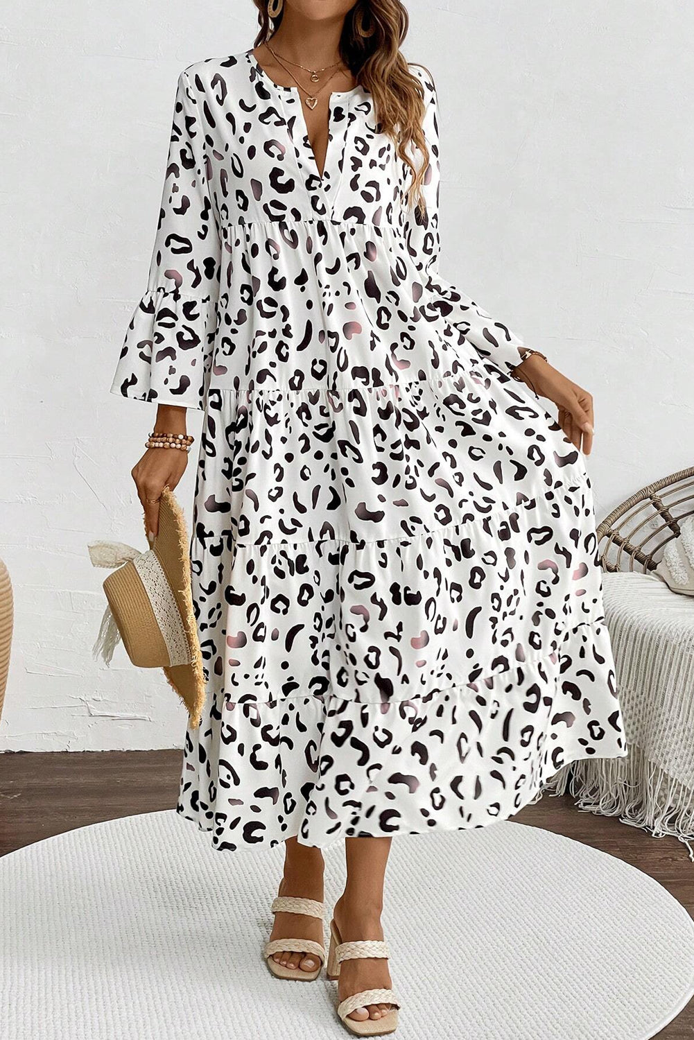 White Leopard Print Maxi Dress - Catherine Martin