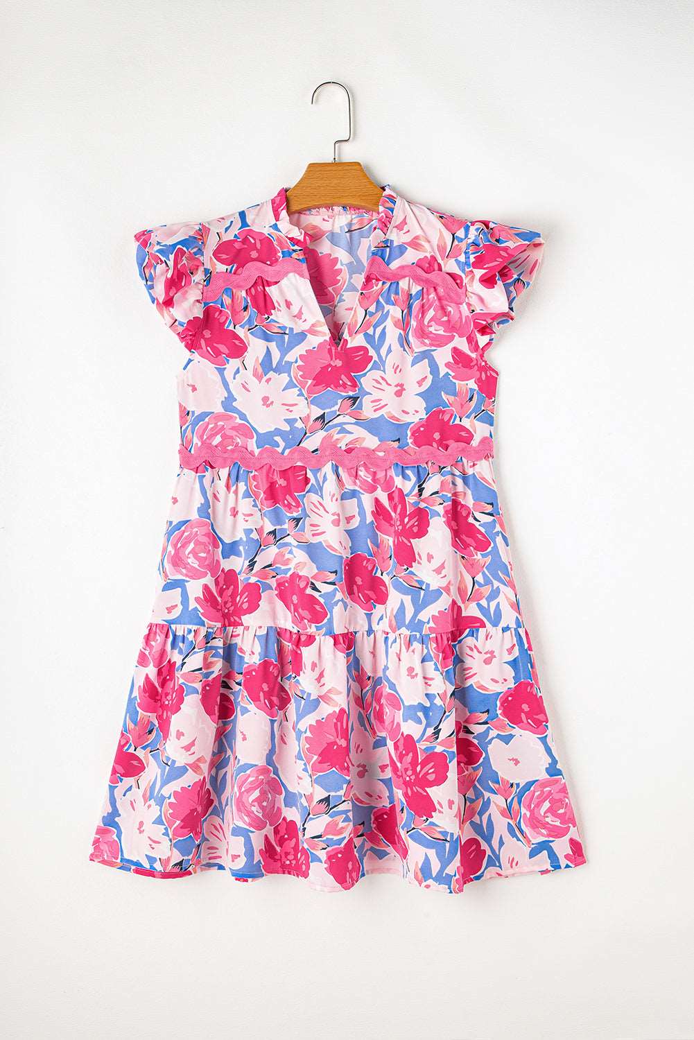 Blue Floral Ric Rac Dress - Catherine Martin