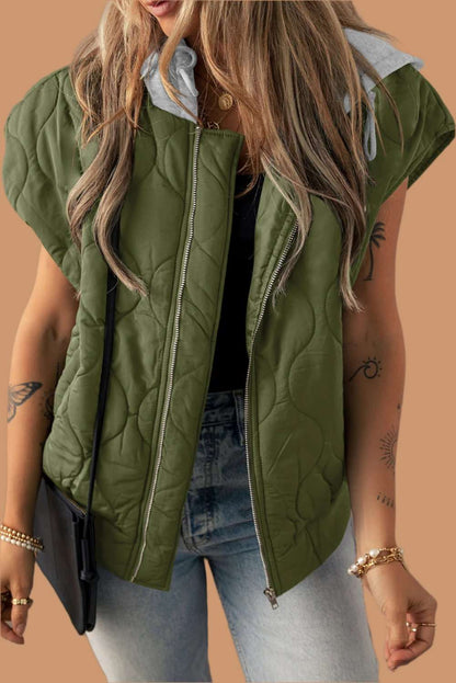 Jungle Green Quilted Puffer Vest - Catherine Martin