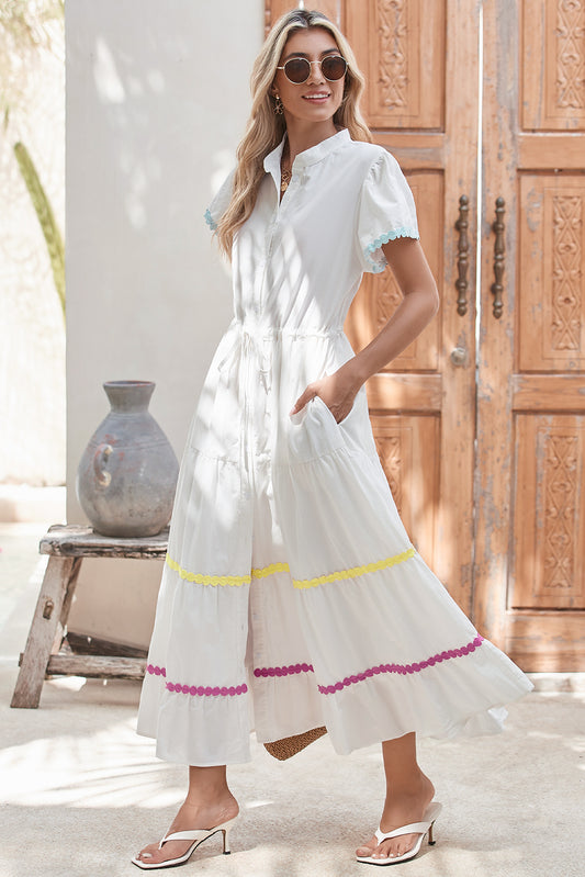 White Tiered Shirt Dress - Catherine Martin