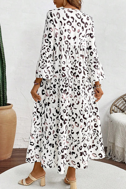 White Leopard Print Maxi Dress - Catherine Martin