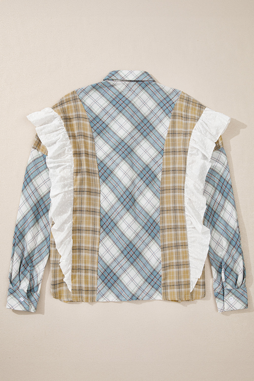 Sky Blue Plaid Shirt Ruffles- Catherine Martin