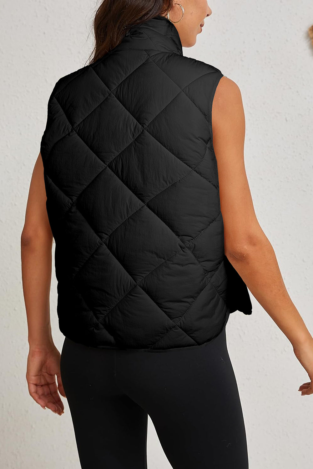 Black Quilted Pocket Vest Coat - Catherine Martin