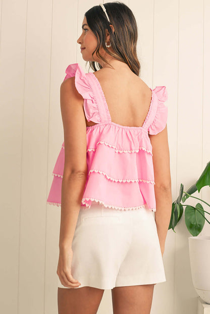 Pink Ruffle Tiered Camisole – Summer Style Australia - Catherine Martin