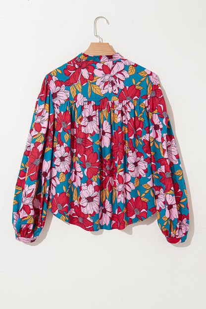 Red Floral Blouse Long Sleeve - Catherine Martin