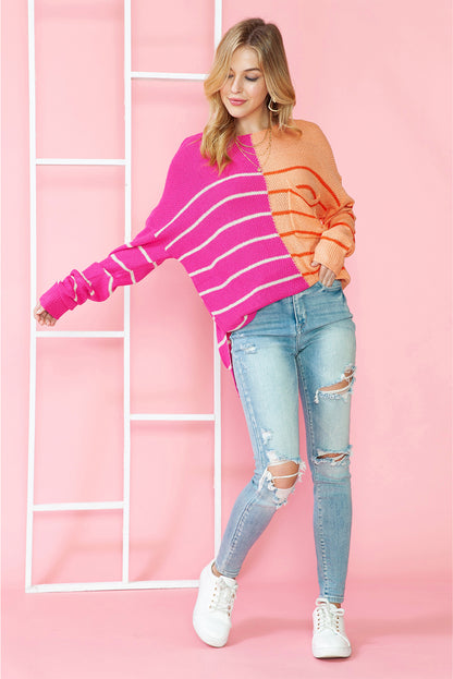 Multicolor Striped Knit Sweater