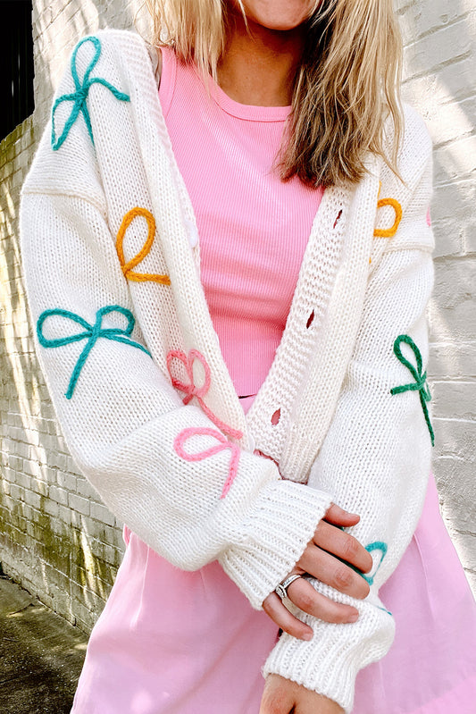 Cropped Cardigan Bow Details - Catherine Martin