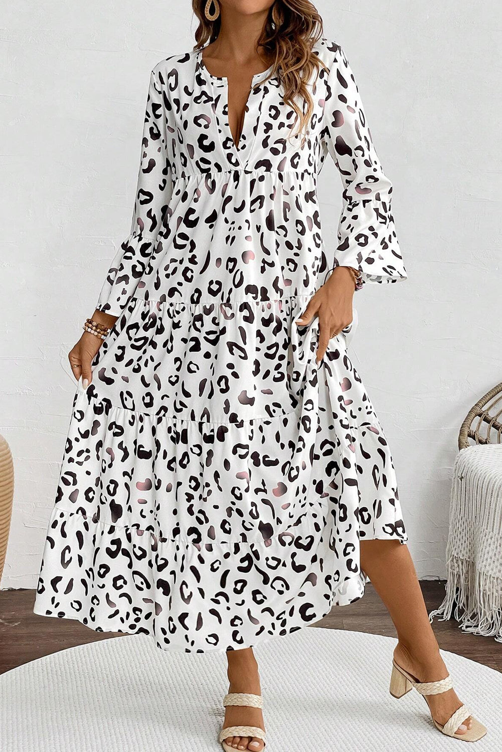 White Leopard Print Maxi Dress - Catherine Martin