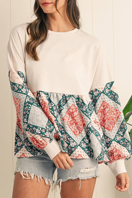 Womens Floral Patchwork Top - Catherine Martin