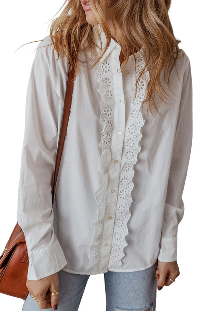 White Lace Crochet Shirt - Catherine Martin