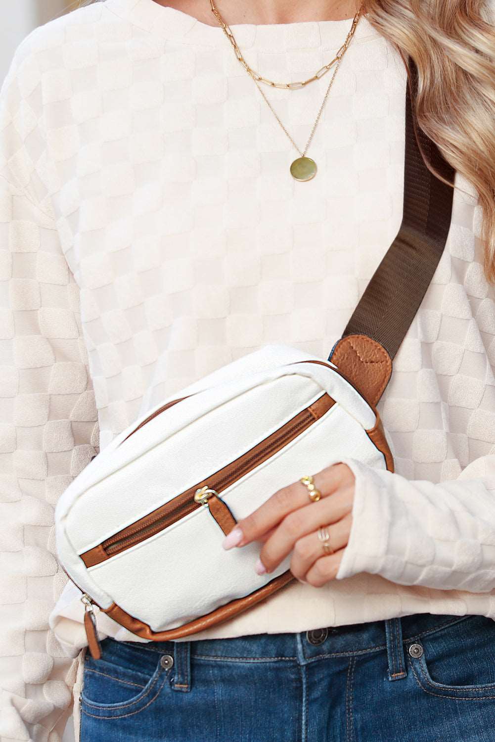 White Contrast Crossbody Bag - Catherine Martin