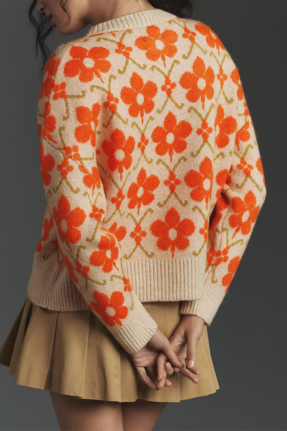 Floral Print Cropped Cardigan