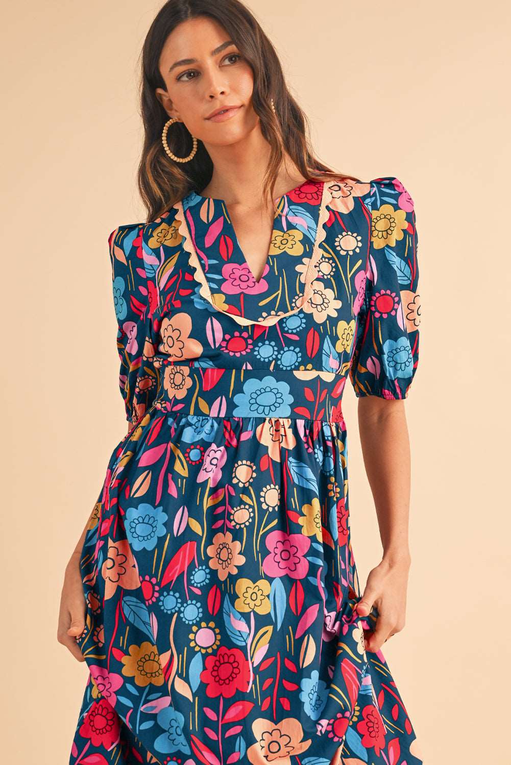 Floral Maxi Dress Puff Sleeve - Catherine Martin