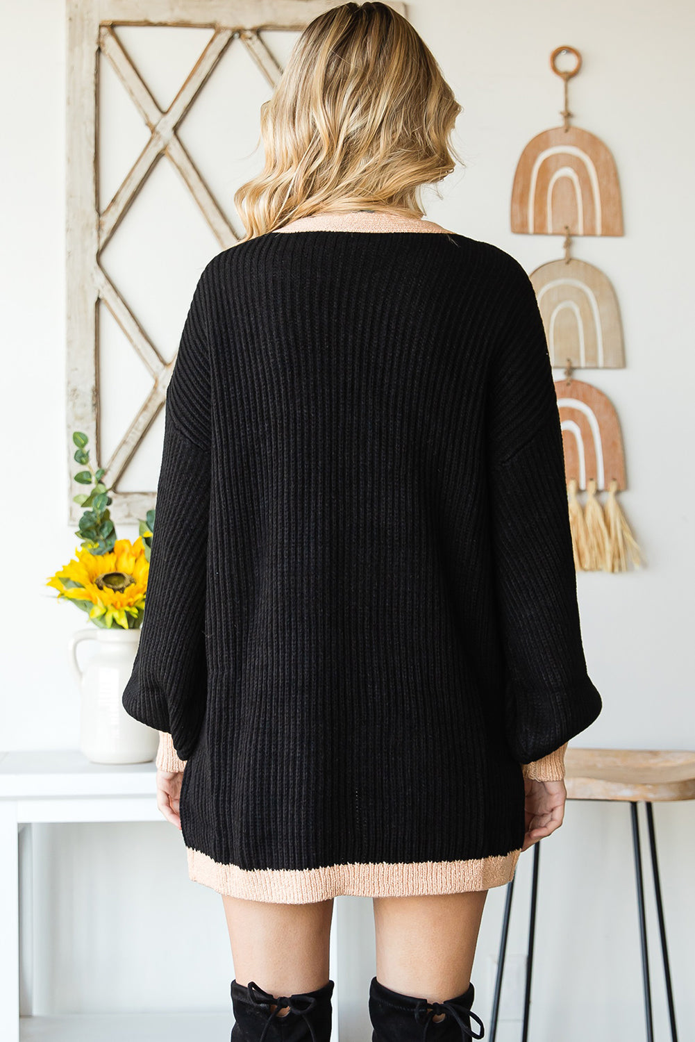 Black Knit Long Cardigan - Catherine Martin