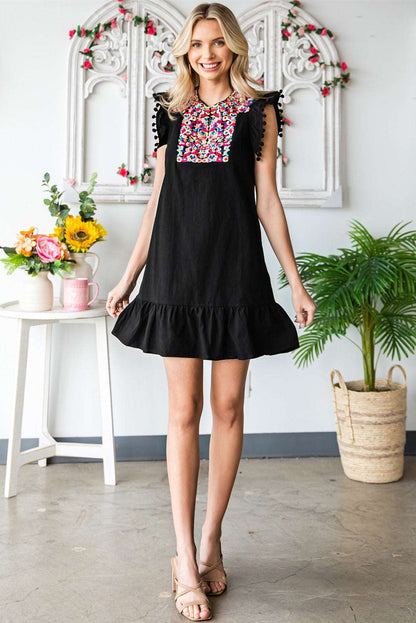 Black A-line Mini Dress