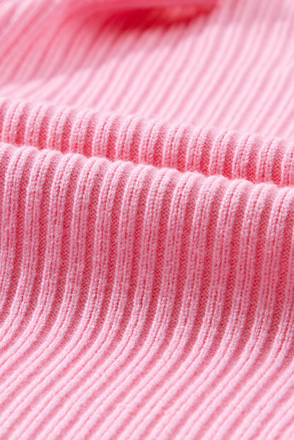 Pink Knit Sweater Short Sleeve