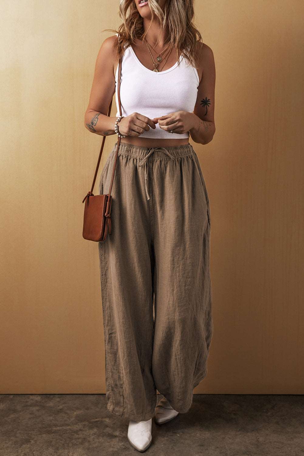 Brown Cotton Linen Pants - Catherine Martin