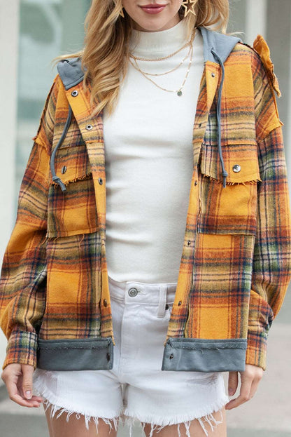 Orange Plaid Hooded Jacket - Catherine Martin