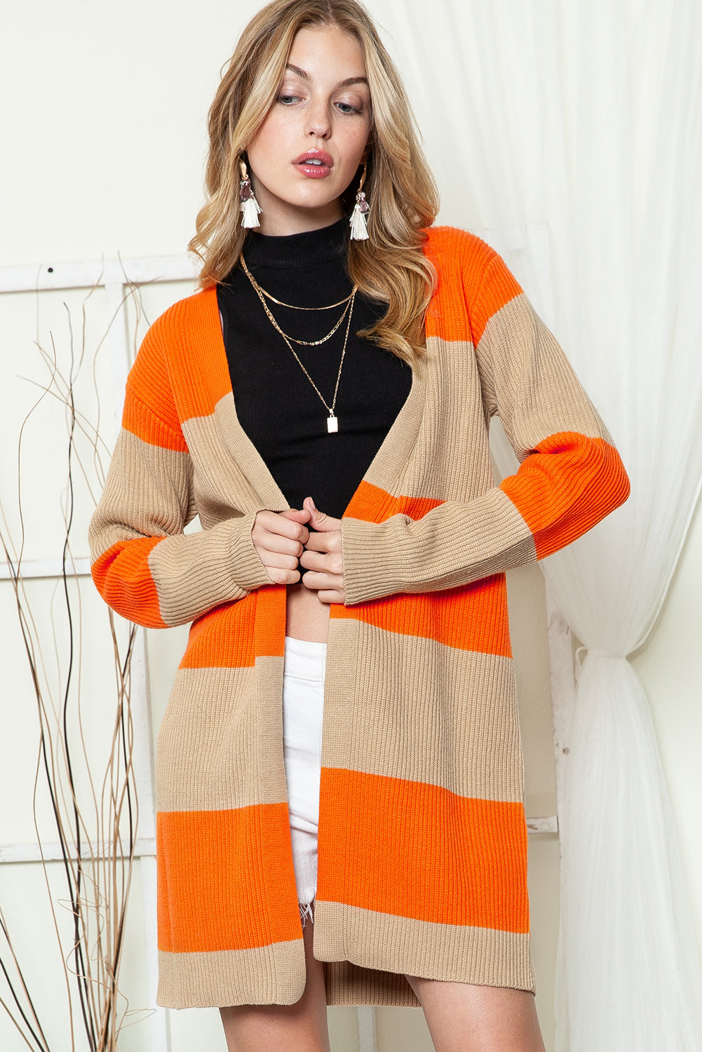 Orange Two Tone Cardigan - Catherine Martin