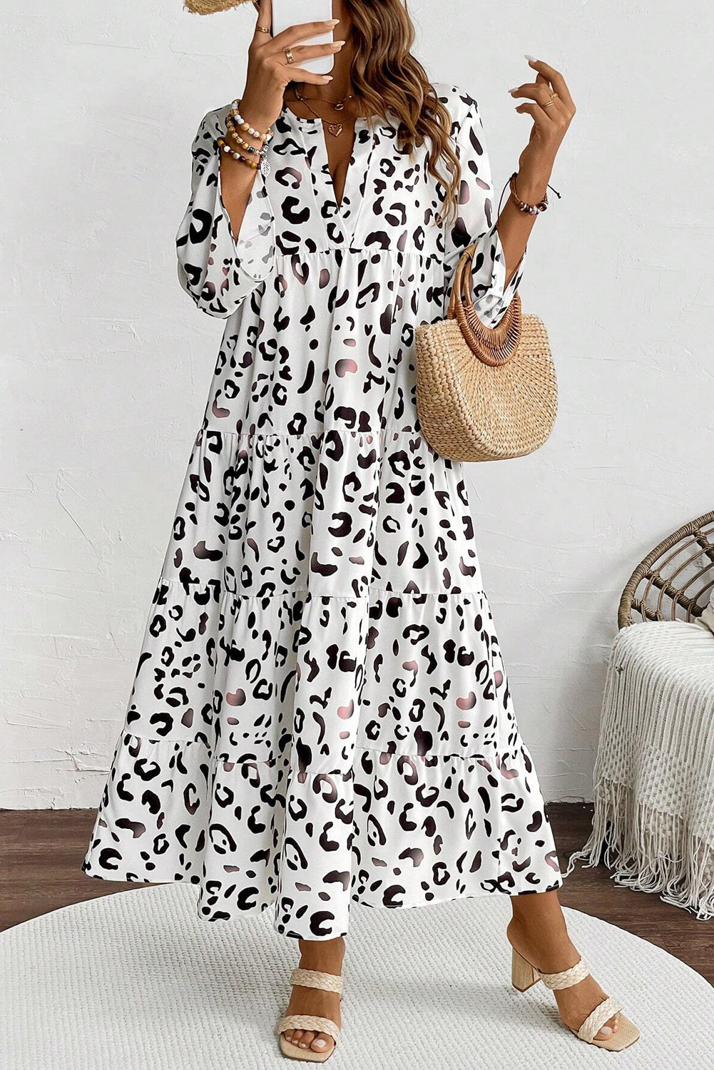 White Leopard Print Maxi Dress - Catherine Martin