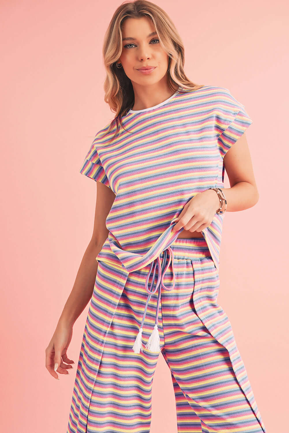 Striped co-ord set with relaxed fit, perfect for warm Aussie days

