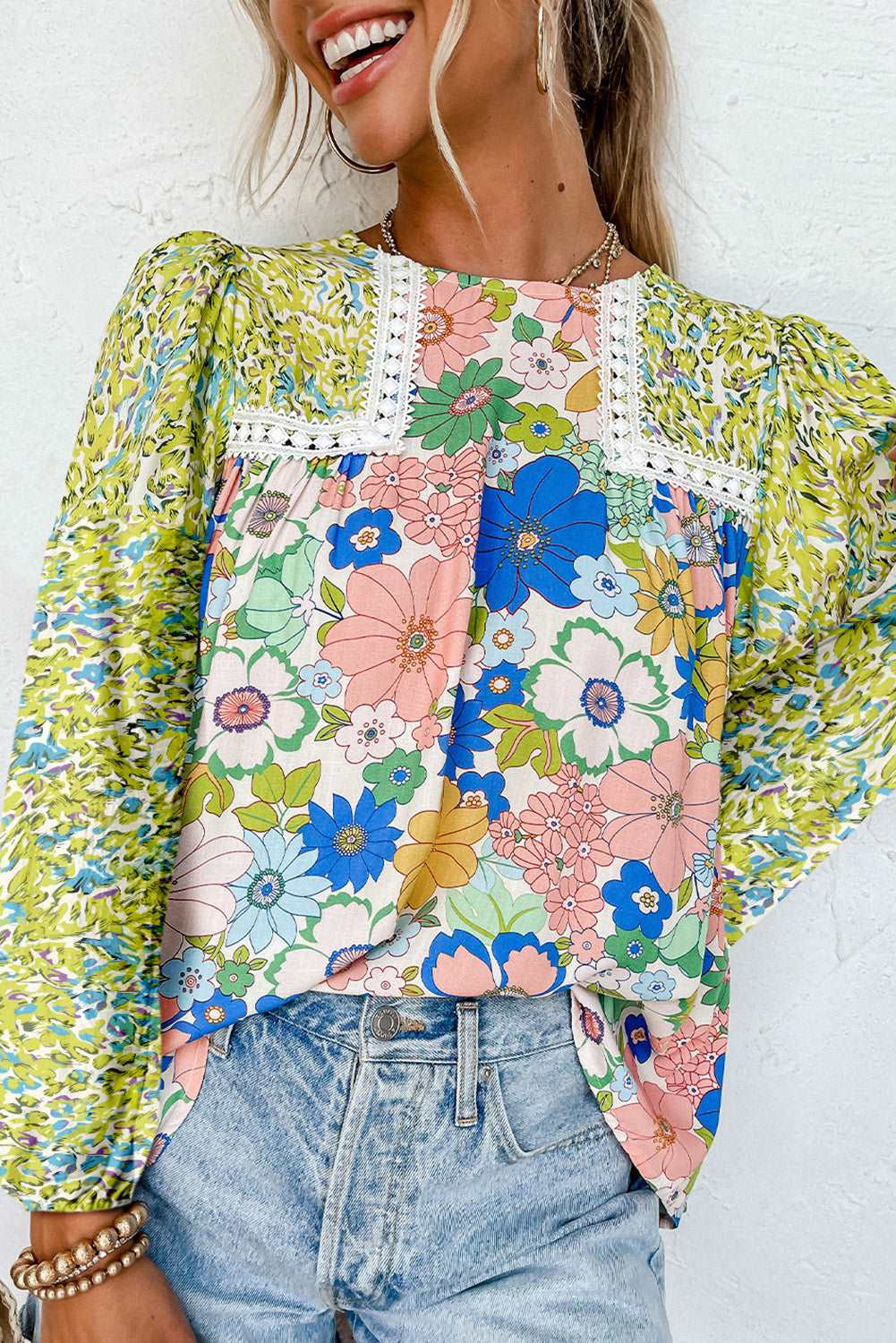 Green Floral Lace Blouse - Catherine Martin