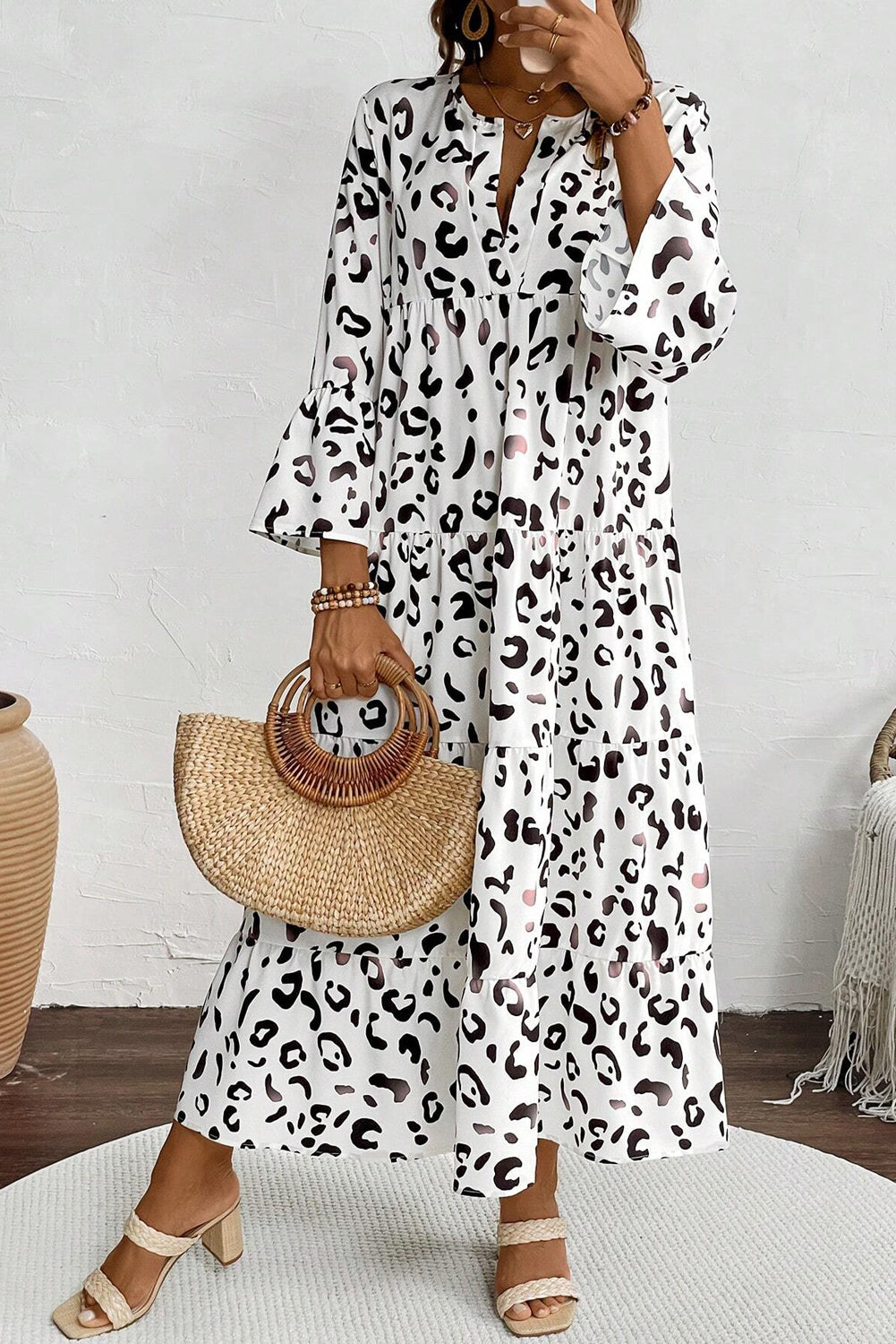 White Leopard Print Maxi Dress - Catherine Martin