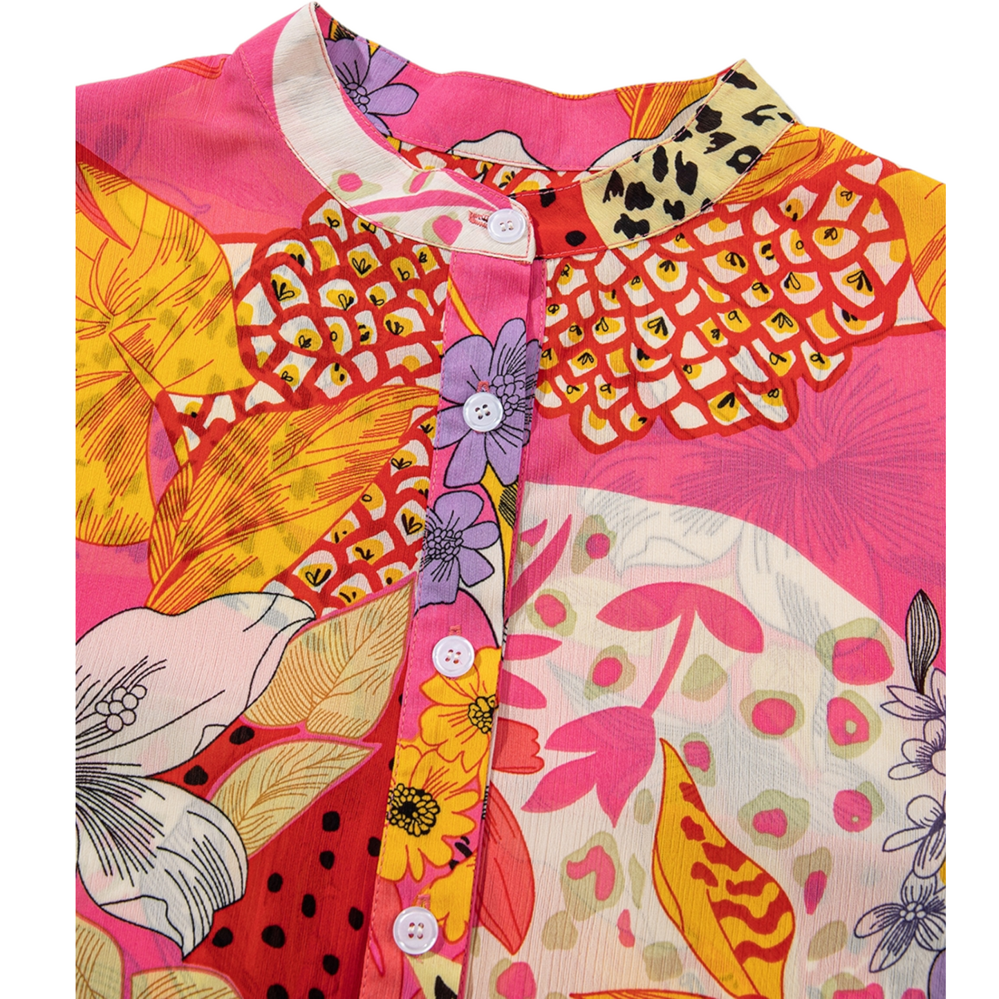 Colorful fabric with abstract patterns on a white background