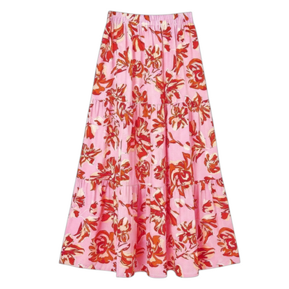 Floral patterned skirt on a white background