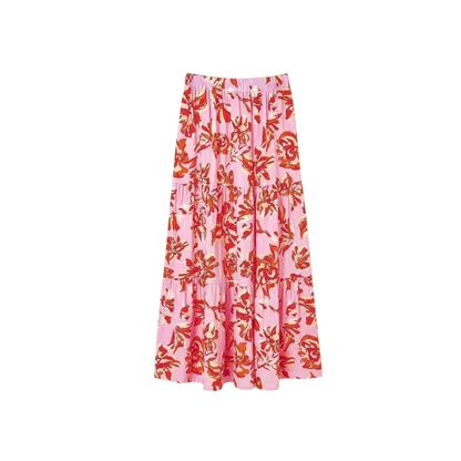 Floral patterned skirt on a white background