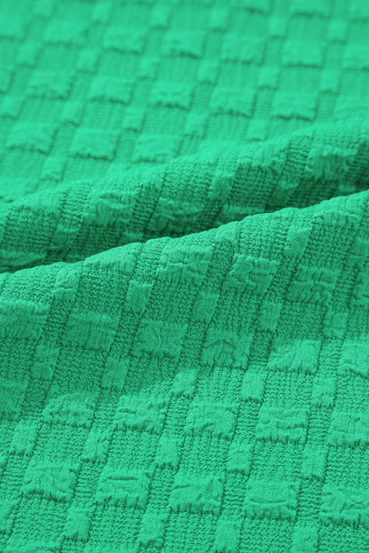 Bright Green Textured Top Womens. Fabric view.