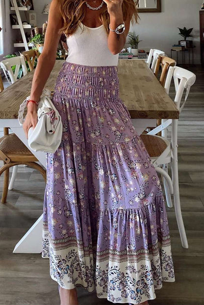 Purple Floral Maxi Skirt - Catherine Martin