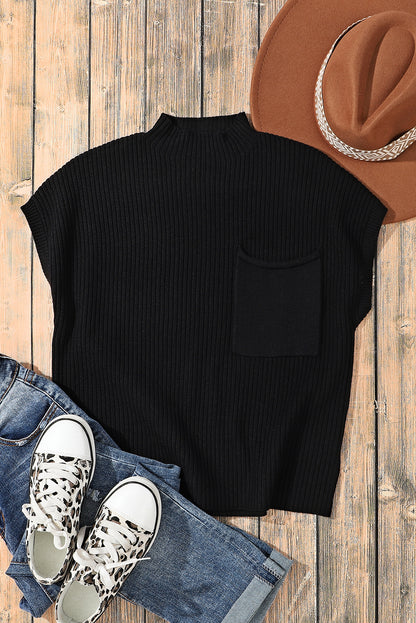 Pink Knit Sweater Short Sleeve