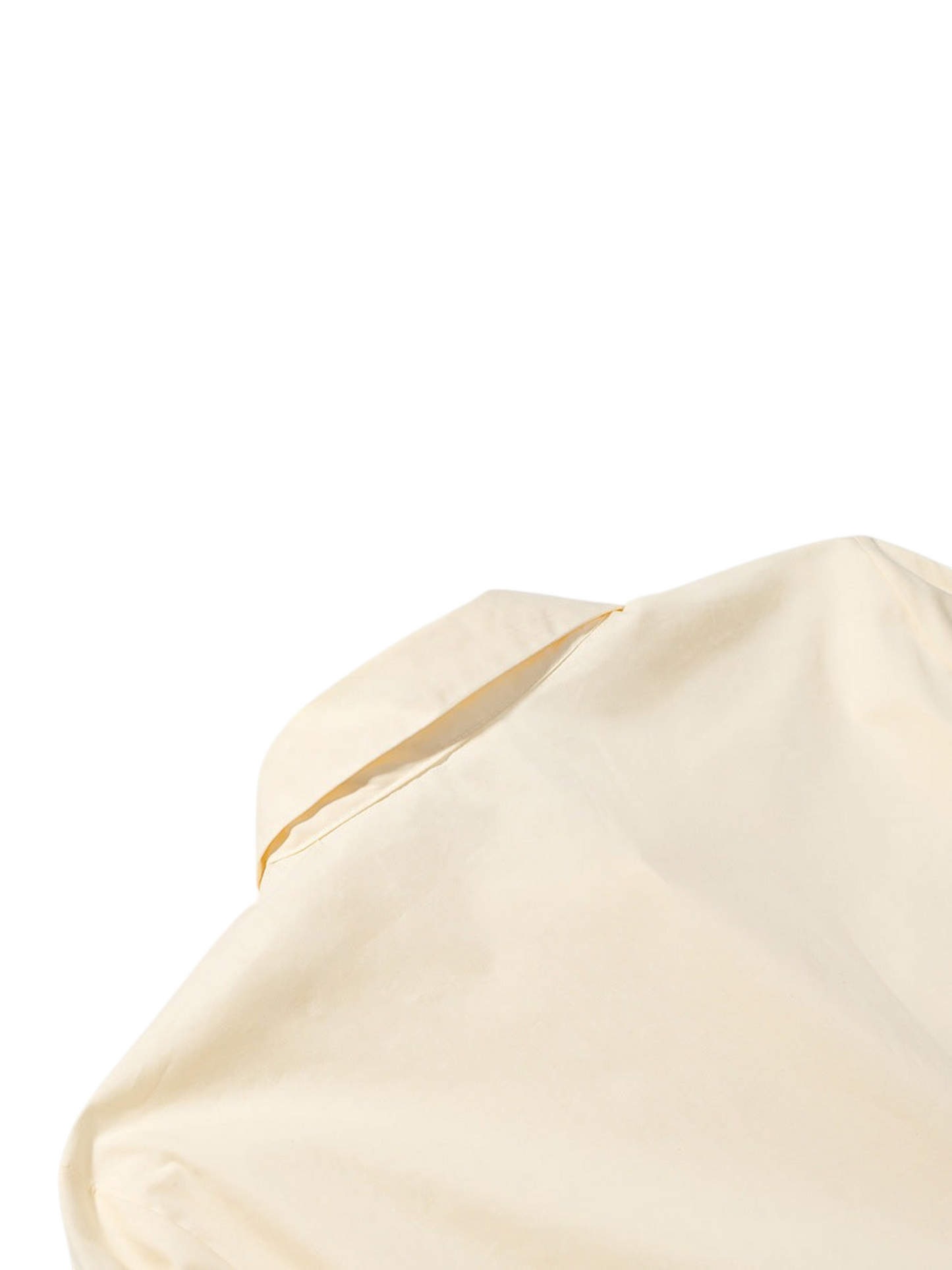 Catherine Martin pale yellow cotton shirt dress featuring a classic pointed collar and tailored shoulder detail.