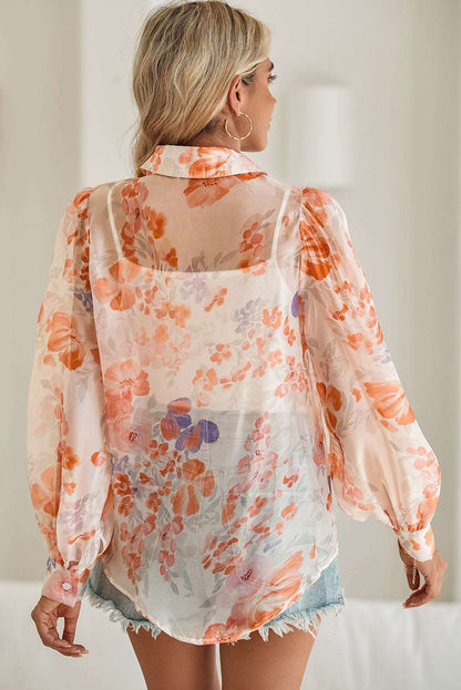 White Floral Print Loose Shirt - Catherine Martin