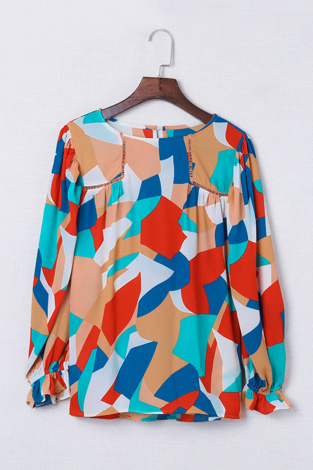 Multicolor Abstract Blouse Puff Sleeve - Catherine Martin