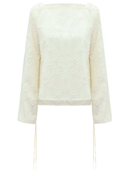 Chic White Off Shoulder Chiffon Top-3