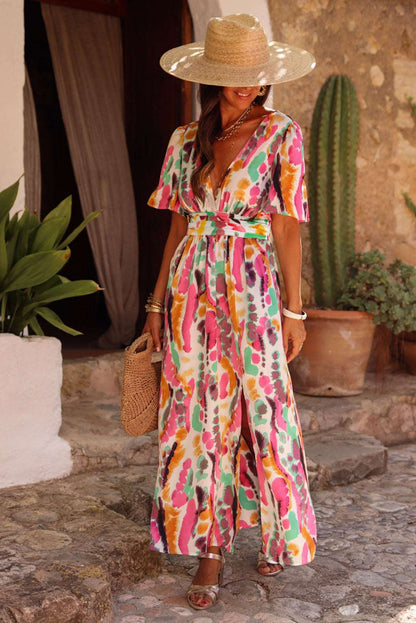 Pink Tie Dye Split Maxi Dress - Catherine Martin