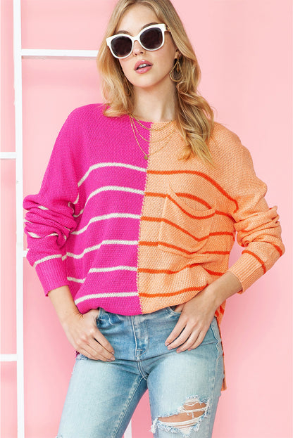 Multicolor Striped Knit Sweater