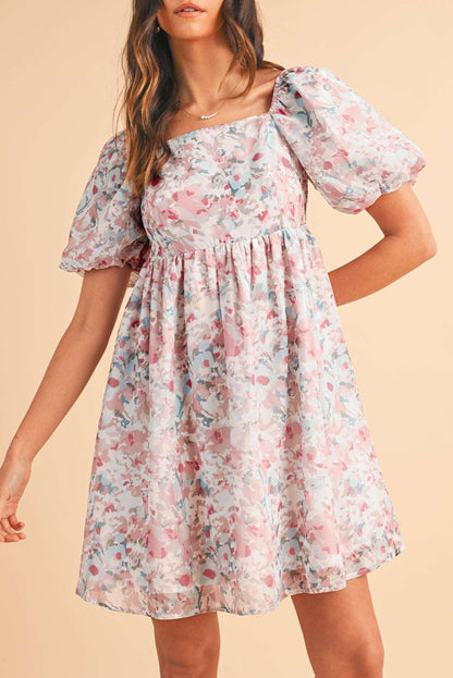 Pink Floral Ruffled Mini Dress - Catherine Martin