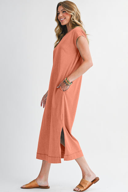 Everyday Cotton Slit Midi Dress
