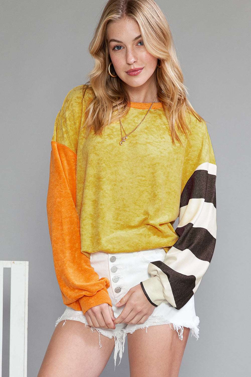 ginger patchwork striped top