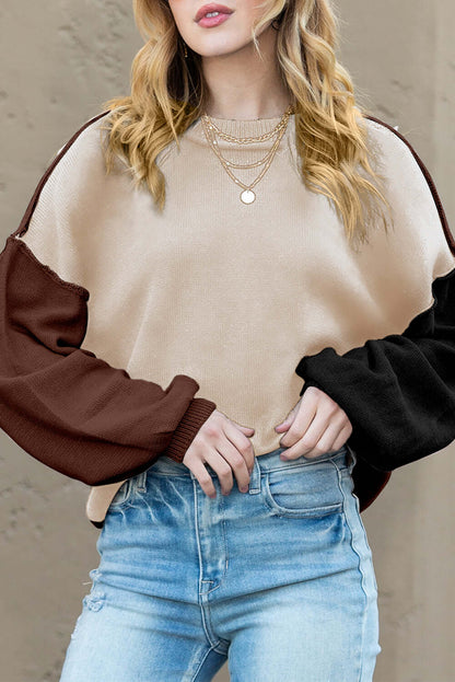 Detailed shot of knit texture, highlighting the softness of this autumn jumper
