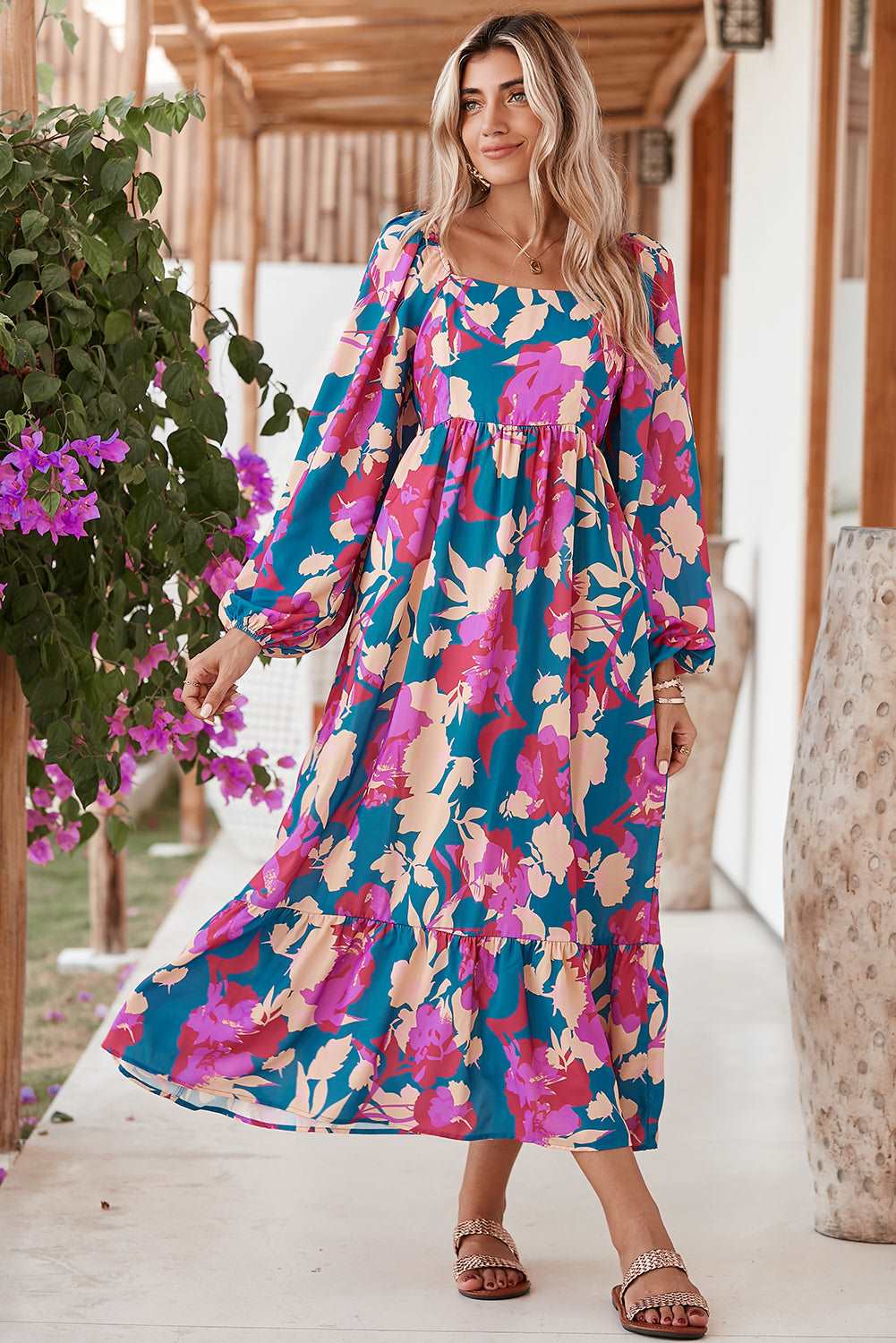 Multicolor Floral Ruffle Dress - Catherine Martin