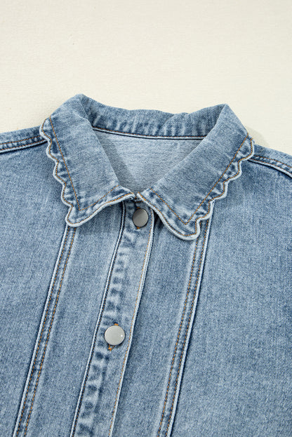 Scallop Neck Denim Jacket