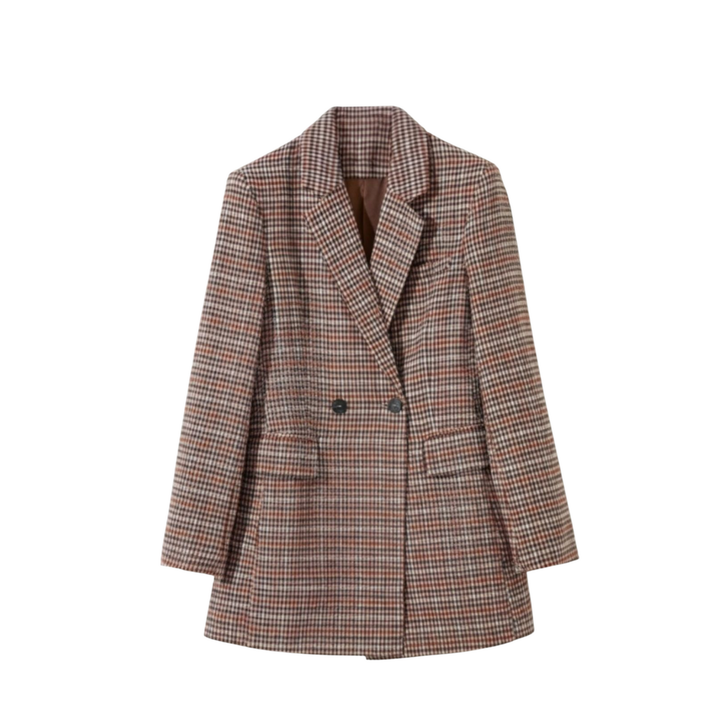 Plaid coat on a white background