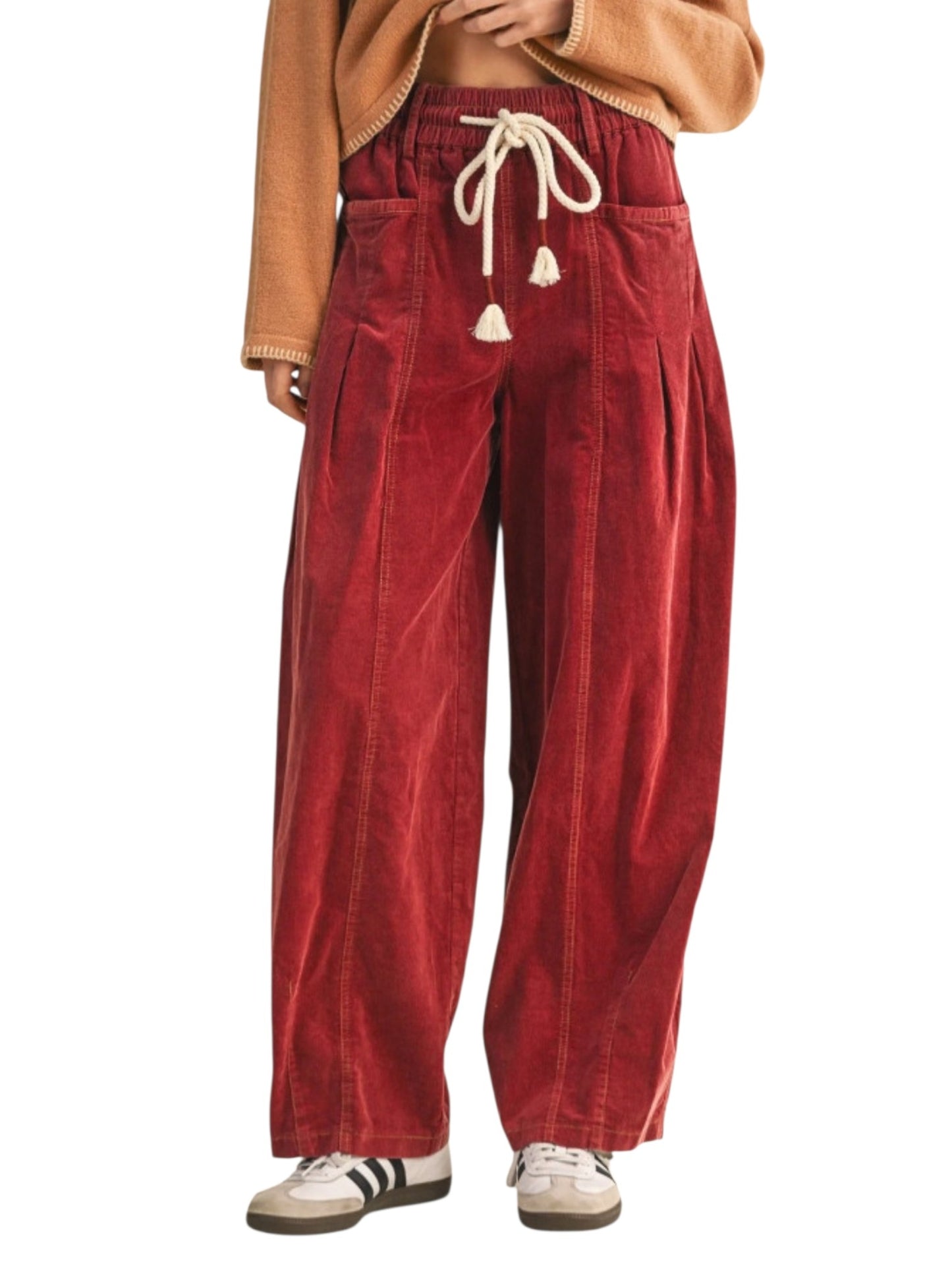 Drawstring Corduroy Trousers